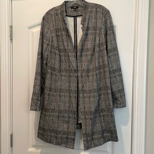 Long black and white jacket
